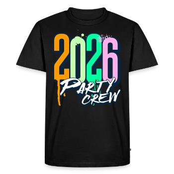 2026 Party Crew - Men's Premium Organic T-Shirt - black - Front - Nico (187cm)