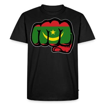 Poing du drapeau de la Mauritanie - T-shirt Premium bio Homme - noir - Devant - Nico (187cm)