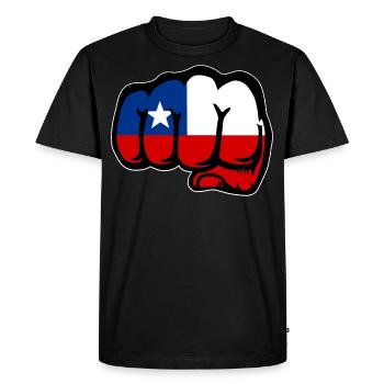 Poing du drapeau du Chili - T-shirt Premium bio Homme - noir - Devant - Nico (187cm)