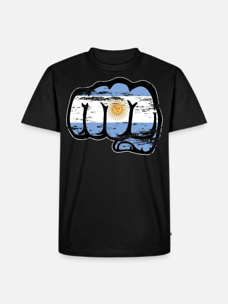 Argentina flag fist used - Men's Premium Organic T-Shirt - black