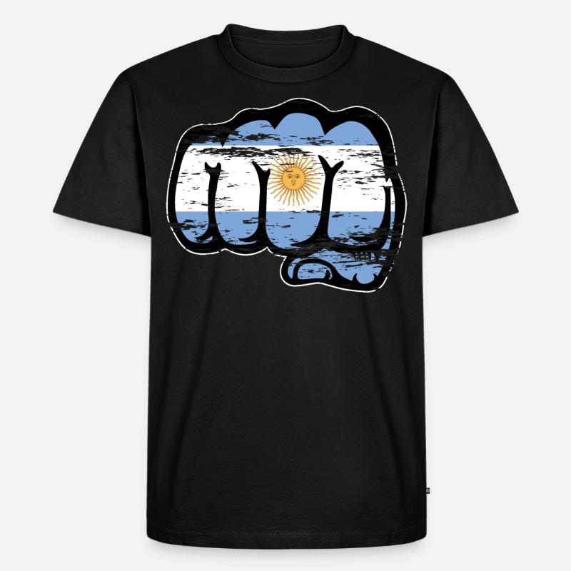 Argentinien Flagge Faust used - Männer Premium Bio T-Shirt - Schwarz