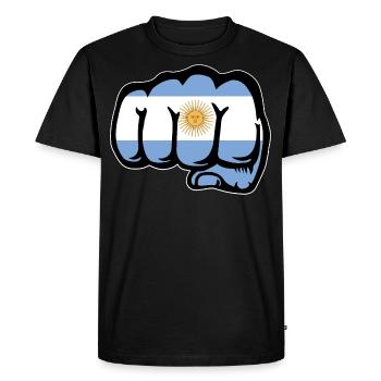Poing du drapeau argentin - T-shirt Premium bio Homme - noir - Devant - Nico (187cm)