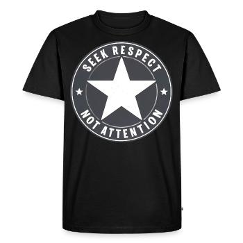 Le respect plutôt que l’attention - T-shirt Premium bio Homme - noir - Devant - Nico (187cm)