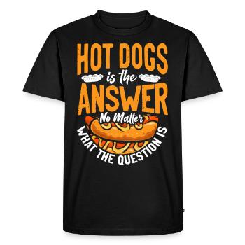 Hot Dog Adult Hot Dog Is The - Men's Premium Organic T-Shirt - black - Front - Nico (187cm)