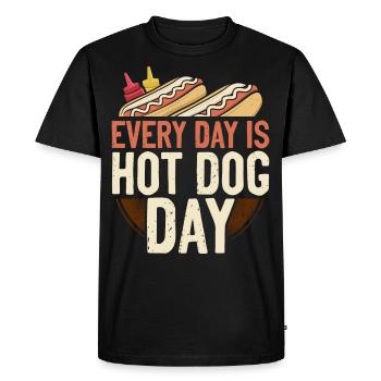 Hot Dog Adult Every Day Is Hot Dog - Men's Premium Organic T-Shirt - black - Front - Nico (187cm)