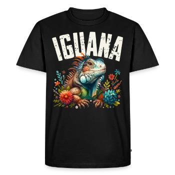 Iguane - T-shirt Premium bio Homme - noir - Devant - Nico (187cm)