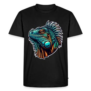 Iguane - T-shirt Premium bio Homme - noir - Devant - Nico (187cm)