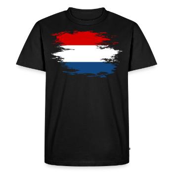 Drapeau hollandais utilisé design - T-shirt Premium bio Homme - noir - Devant - Nico (187cm)