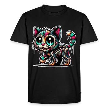 Cat Zombie - Men's Premium Organic T-Shirt - black - Front - Nico (187cm)