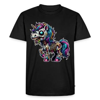 Licorne Zombie - T-shirt Premium bio Homme - noir - Devant - Nico (187cm)