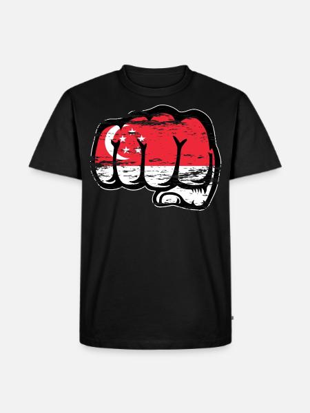 Singapore flag fist hand used - Men's Premium Organic T-Shirt - black