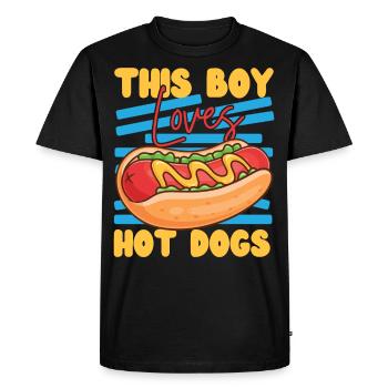 Hot Dog Adult Boy Ce garçon aime - T-shirt Premium bio Homme - noir - Devant - Nico (187cm)