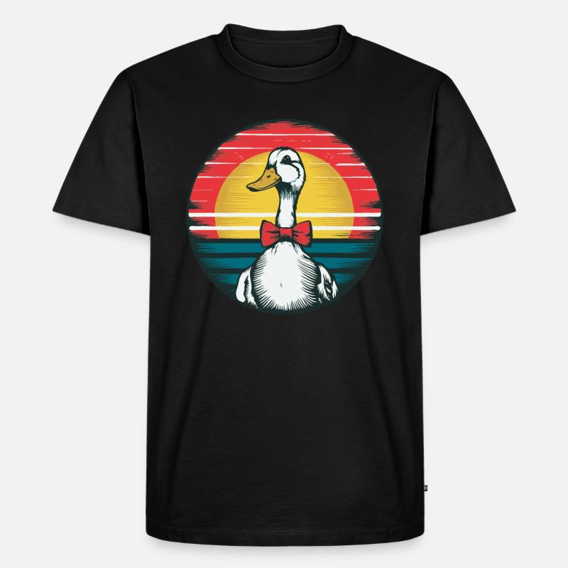 Duck with a Bowtie - Männer Premium Bio T-Shirt - Schwarz