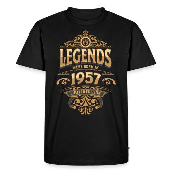 1957 legend birthday 1957 year of birth - Men's Premium Organic T-Shirt - black - Front - Nico (187cm)