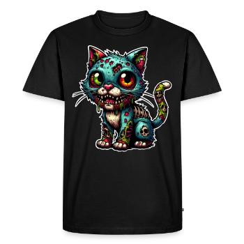 Chat Zombie Monstre - T-shirt Premium bio Homme - noir - Devant - Nico (187cm)