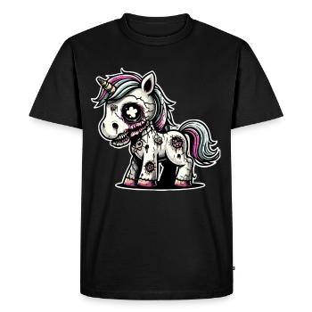 Licorne Zombie Monstre Halloween - T-shirt Premium bio Homme - noir - Devant - Nico (187cm)