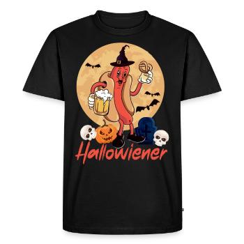 Hot Dog Adult Halloween Pun - Men's Premium Organic T-Shirt - black - Front - Nico (187cm)