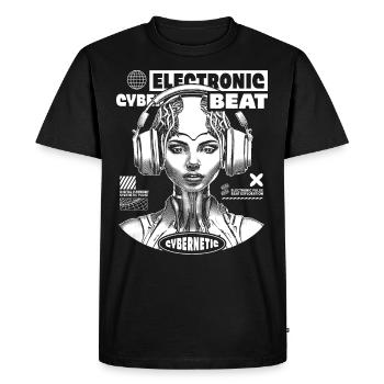 Chemise techno futuriste : EDM Princess Style - T-shirt Premium bio Homme - noir - Devant - Nico (187cm)