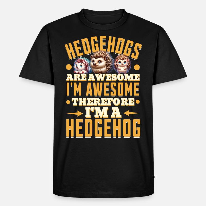 Igel - Männer Premium Bio T-Shirt - Schwarz