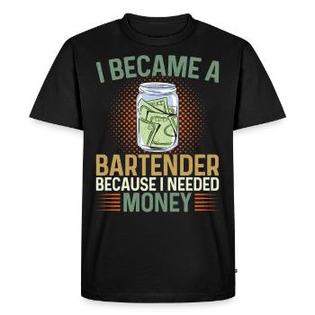 Bartender Mixologist I Became A - Men's Premium Organic T-Shirt - black - Front - Nico (187cm)