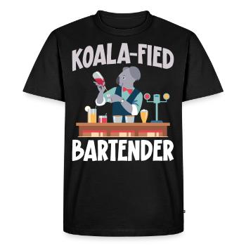 Barman Mixologue Koala - T-shirt Premium bio Homme - noir - Devant - Nico (187cm)