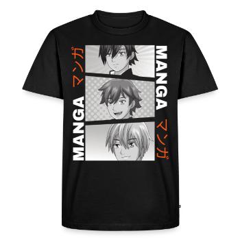 manga japonais otaku, manga design,manga - T-shirt Premium bio Homme - noir - Devant - Nico (187cm)