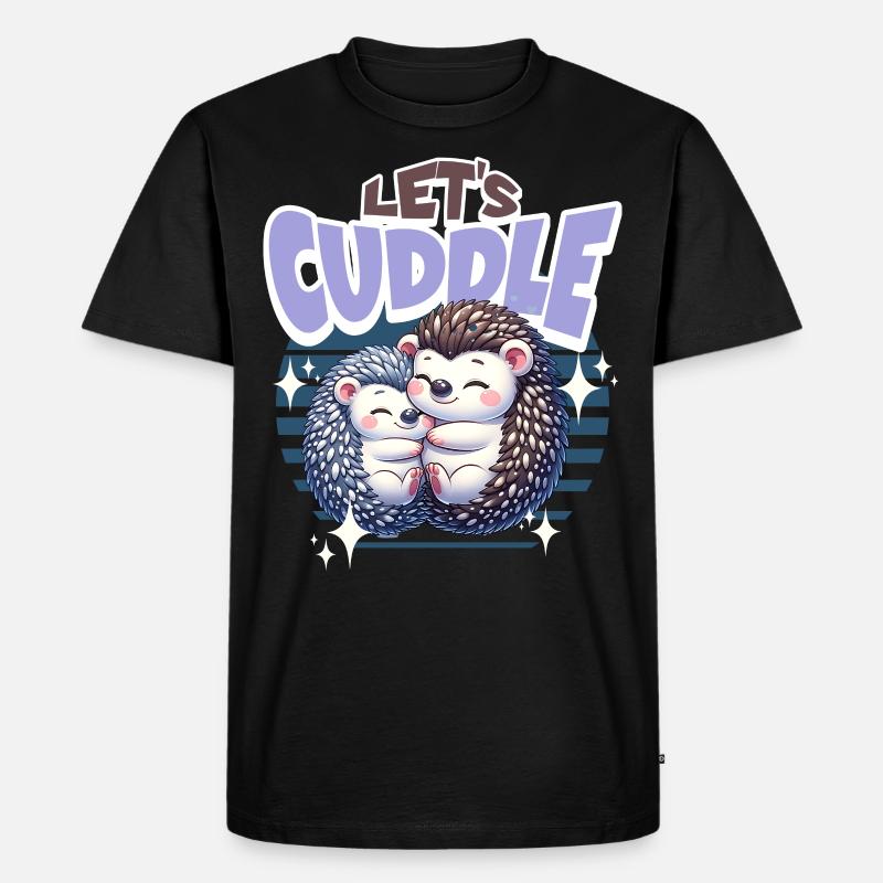 Igel Lets Cuddle - Männer Premium Bio T-Shirt - Schwarz