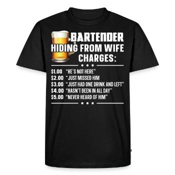 Barman Mixologue Barman - T-shirt Premium bio Homme - noir - Devant - Nico (187cm)