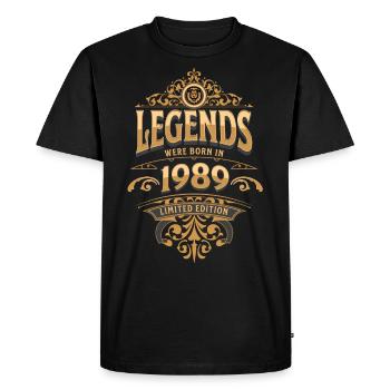 1989 Légende Anniversaire 1989 Année de naissance - T-shirt Premium bio Homme - noir - Devant - Nico (187cm)