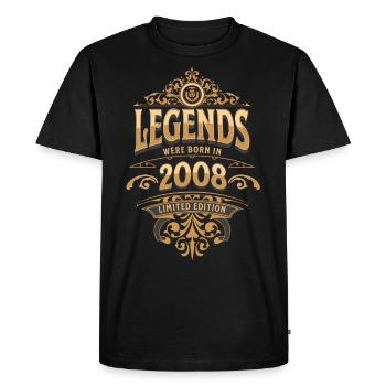 2008 Légende Anniversaire 2008 Année de naissance - T-shirt Premium bio Homme - noir - Devant - Nico (187cm)