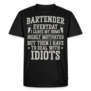 Bartender Mixologist Bartender - Men's Premium Organic T-Shirt - black - Front - Nico (187cm)