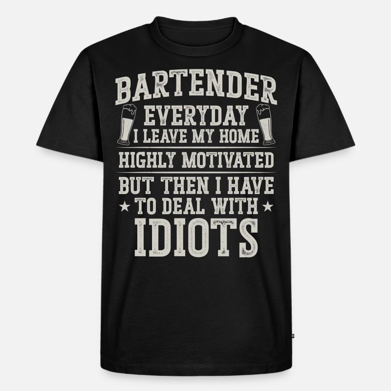 Bartender Mixologist Bartender - Männer Premium Bio T-Shirt - Schwarz