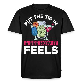 Barman Mixologue Put The Tip - T-shirt Premium bio Homme - noir - Devant - Nico (187cm)