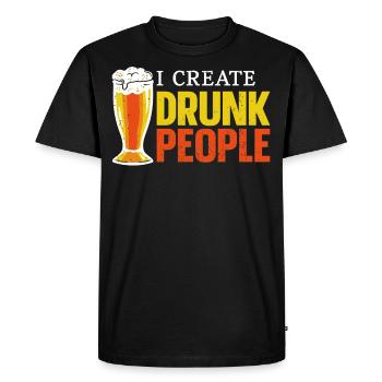 Barman Mixologue I Create - T-shirt Premium bio Homme - noir - Devant - Nico (187cm)