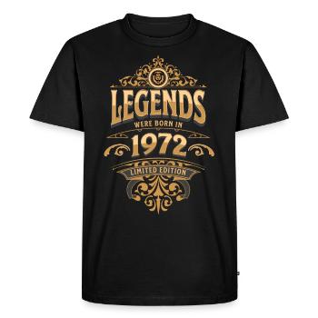 1972 Légende Anniversaire 1972 Année de naissance - T-shirt Premium bio Homme - noir - Devant - Nico (187cm)