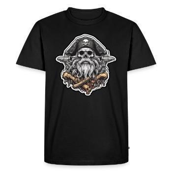 LOGO PIRATE 3 - T-shirt Premium bio Homme - noir - Devant - Nico (187cm)