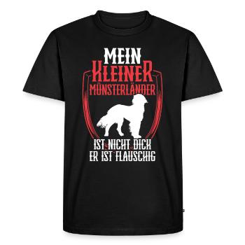 Little Münsterlander is not fat - Men's Premium Organic T-Shirt - black - Front - Nico (187cm)