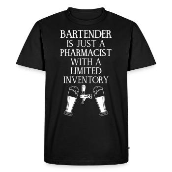 Bartender Mixologist Bartender Is - Men's Premium Organic T-Shirt - black - Front - Nico (187cm)
