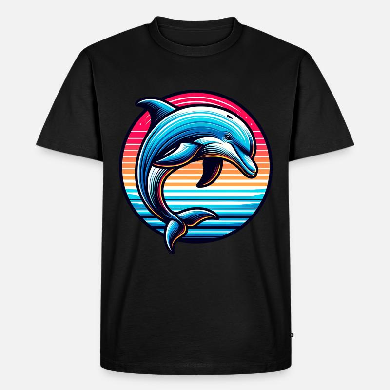 Delfin - Männer Premium Bio T-Shirt - Schwarz