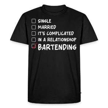 Barman Mixologue Single - T-shirt Premium bio Homme - noir - Devant - Nico (187cm)