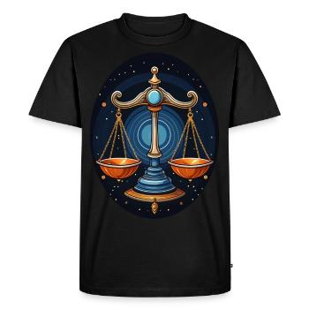 Signe du zodiaque Balance - T-shirt Premium bio Homme - noir - Devant - Nico (187cm)