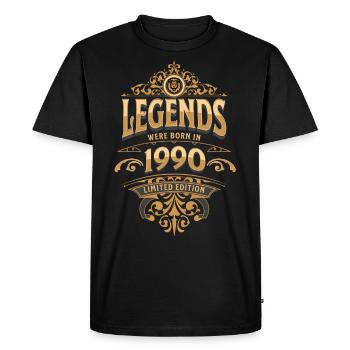 1990 Légende Anniversaire 1990 Année de naissance - T-shirt Premium bio Homme - noir - Devant - Nico (187cm)