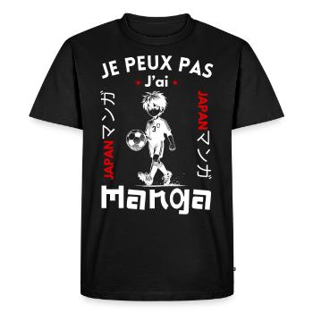 Je peux pas jai manga football - T-shirt Premium bio Homme - noir - Devant - Nico (187cm)
