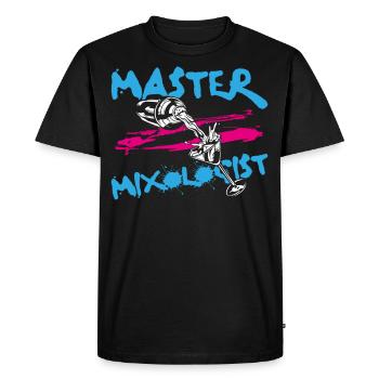 Barman Mixologue Master - T-shirt Premium bio Homme - noir - Devant - Nico (187cm)