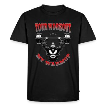 Gorilla, Warmup, Workout, Gym, Training - Men's Premium Organic T-Shirt - black - Front - Nico (187cm)