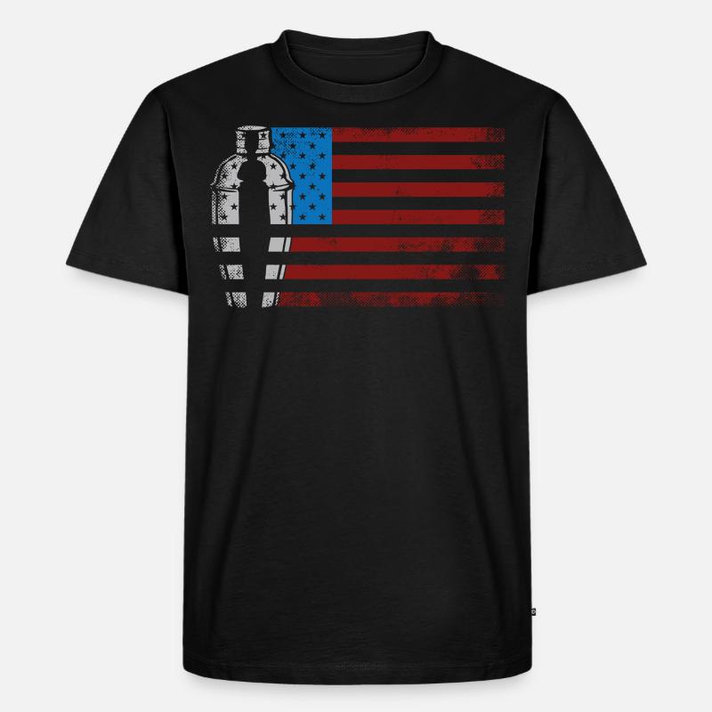 Bartender Mixologist American Flag - Männer Premium Bio T-Shirt - Schwarz