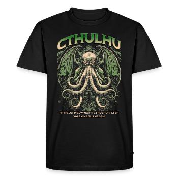 Comsic Horror Cthulhu Cult Lovecraft Necronomicon - T-shirt Premium bio Homme - noir - Devant - Nico (187cm)
