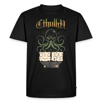 Japonais - Cthulhu Cult Lovecraft Necronomicon - T-shirt Premium bio Homme - noir - Devant - Nico (187cm)