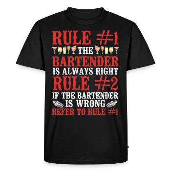Bartender Mixologist Rule #1 The - Men's Premium Organic T-Shirt - black - Front - Nico (187cm)