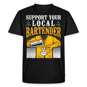 Bartender Mixologue Soutenir votre - T-shirt Premium bio Homme - noir - Devant - Nico (187cm)